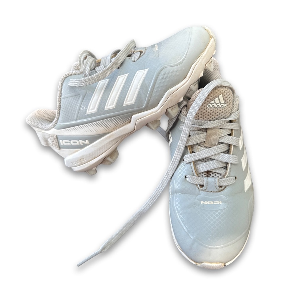 Adidas Gray Kids Baseball Cleats